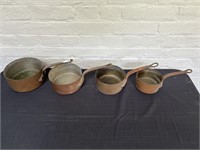 Four French Copper Pots