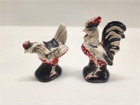 MID CENTURY JAPANESE CERAMIC ROOSTER S&P SHAKERS