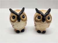 MID CENTURY JAPANESE CERAMIC OWLS S&P SHAKERS