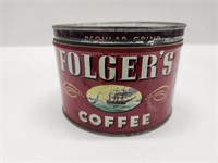 MID CENTURY FOLGERS COFFEE TIN