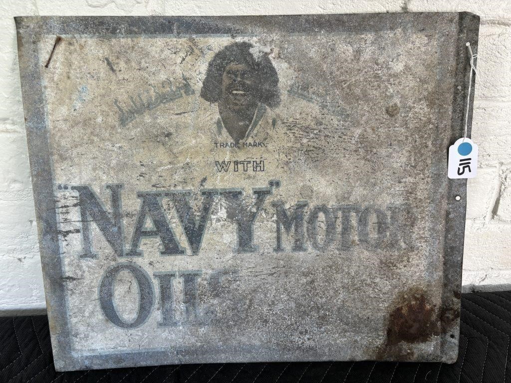 Navy Motor Oils Sign