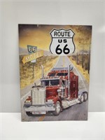 ROUTE 66 TRUCKER TIN SIGN