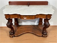 Cedar Marble Top Side Table