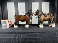 Pair Beswick Shire Horses
