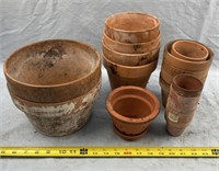 Clay Pots (18) 2.5"-8.5”