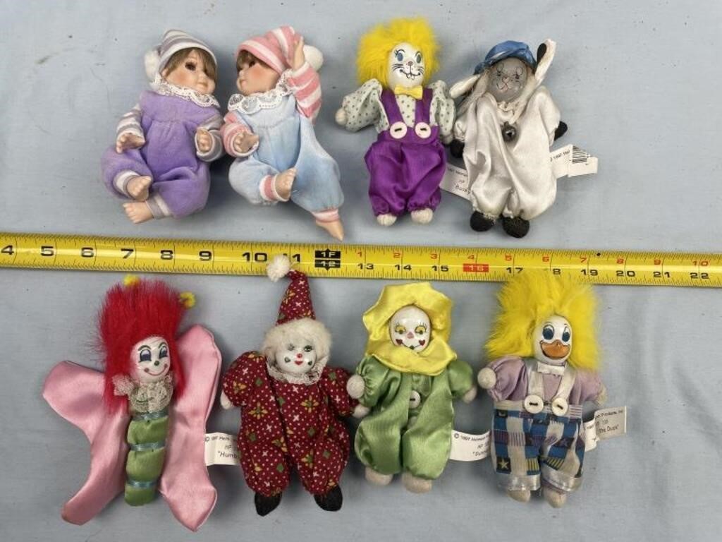Small Ceramic Head Dolls and Clowns
