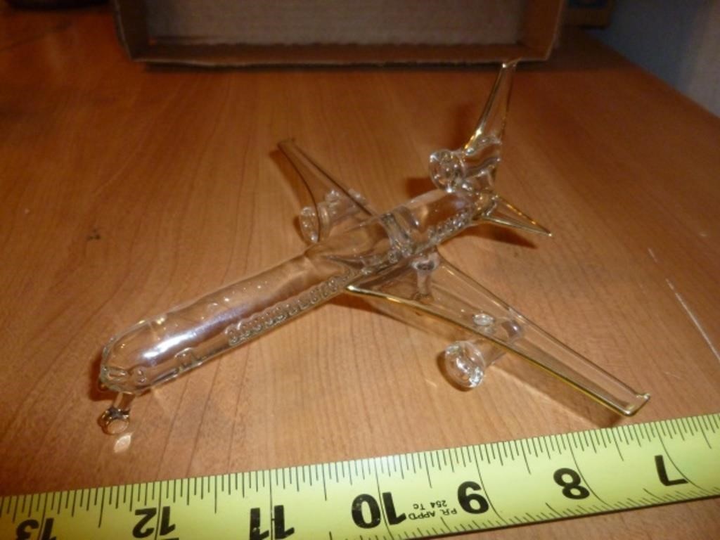 Blown Glass Airplane - Solid Glass Jet