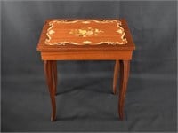 Torna Sorrento Inlaid Wood Music Box Jewelry Table
