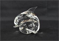 Murano Dolphin Crystal Ball Paperweight