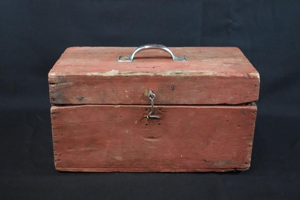 Primitive Barn Red Tool Box with Tools