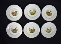 Set of 6 Syracuse China SPORTING DOG Dinner Plates