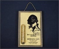 Minnesota Cafe Silhouette Advertising Thermometer
