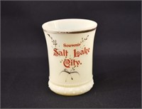 Heisey Custard Glass Salt Lake City Souvenir Cup