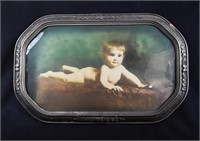 Victorian Convex Bubble Glass Colored Baby Photo