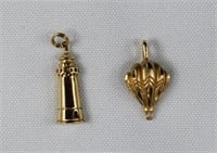 2- 14kt Gold Charms 4.0 Grams