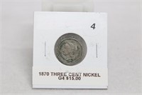 1870 Three Cent Nickel / Good