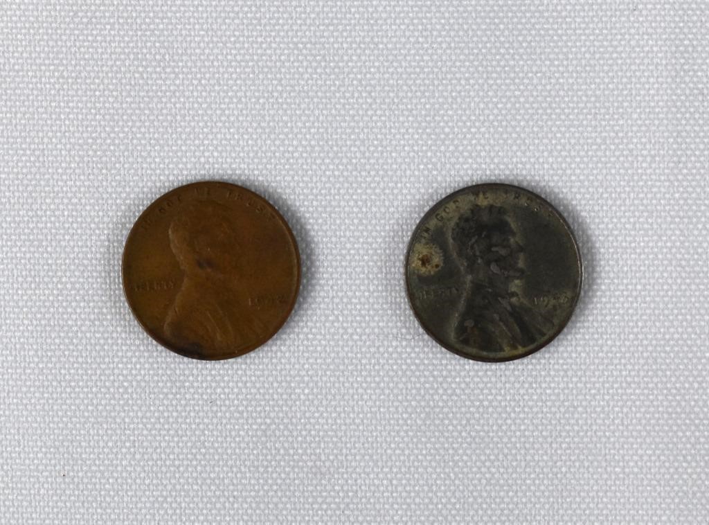 2-WWII Pennies 1942 Copper & 1943 Steel