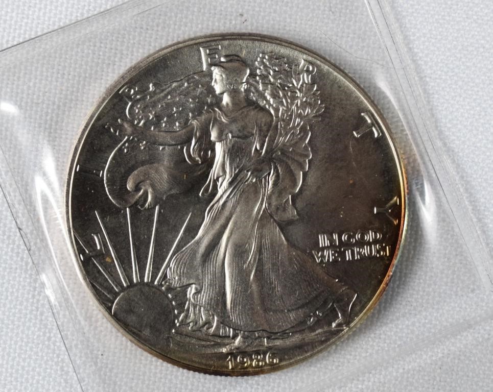 1986 American Silver Eagle 99.9% Silver Bullion