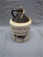 "Fresh Milk Dairy Farm" Decorative Crock