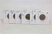 1913I-14S(6) Buffalo Nickels