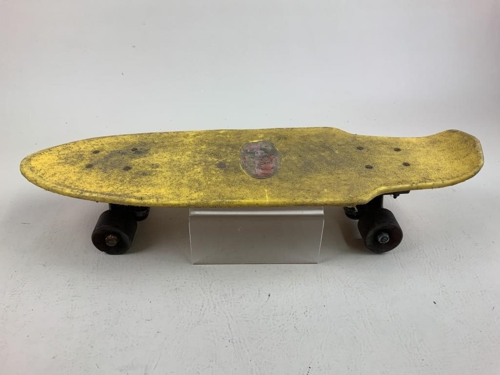 Vintage Makah Wedge Yellow Skateboard