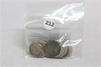 Bag of 13 Old Dimes - 12 barber and 1 Seated