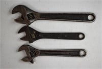 3 Vintage Adjustable Wrenches