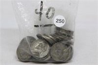 Bag of 40 Silver War Nickels