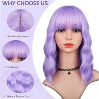 New Purple Wig Costume Accessory