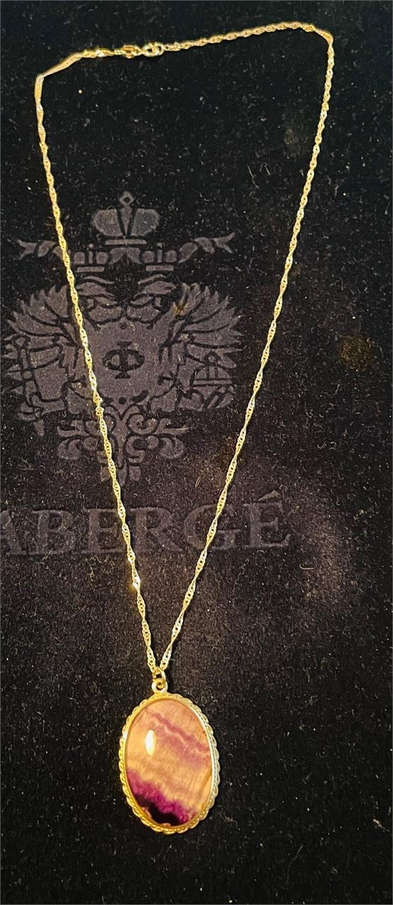 Vintage Sterling Amethyst Pendant/Necklace