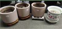 4 Planters on Rolling Bases