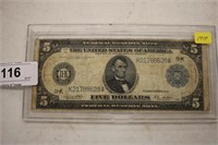 1914 $5 BLUE SEAL