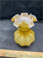 Vintage Fenton Beaded Melon Vase