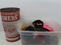 Selection of Hats & Oklahoma Sooners Waste Can