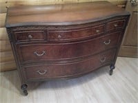antique curved front dresser