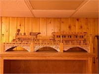 hand made wooden train & bridge