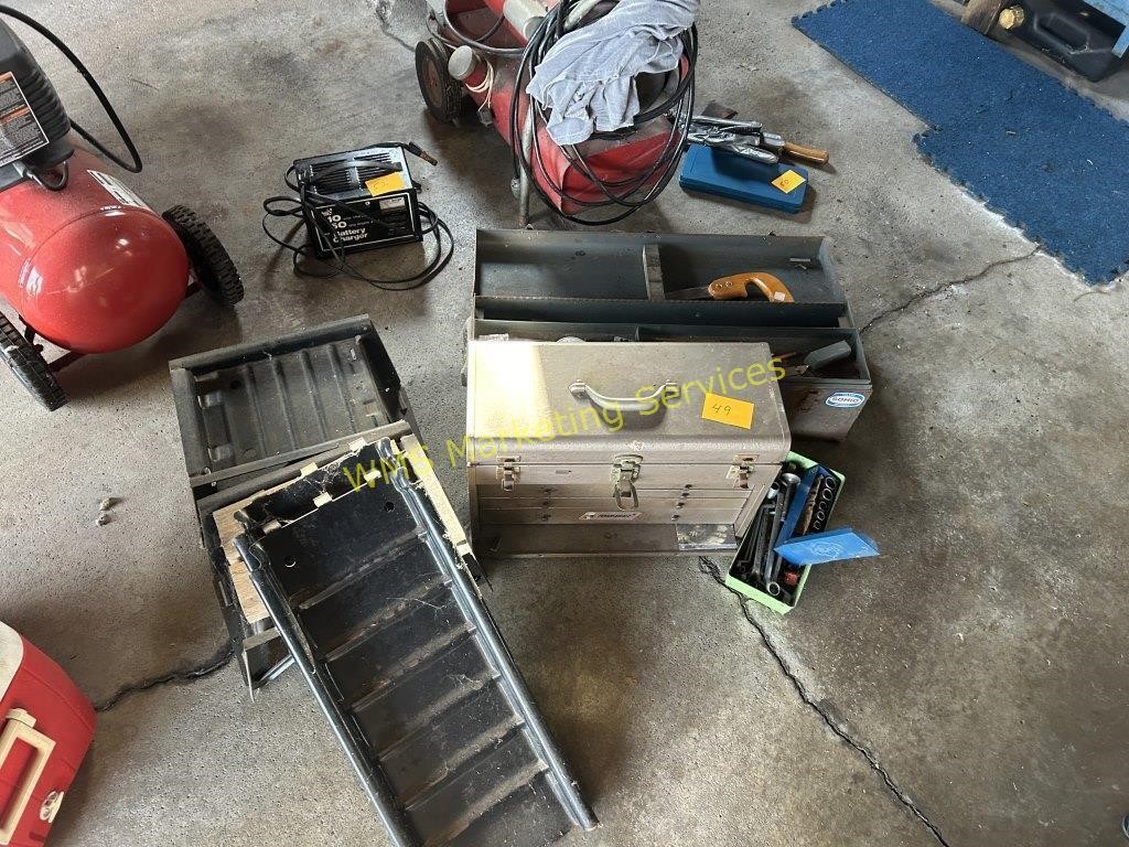 Car Ramps, Tool Boxes & Contents