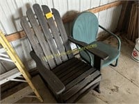 Wooden Rocker & Steel Chair