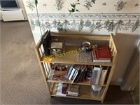 Wooden Shelf, Cook Books, Misc.