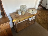 Wooden Hall Table w/Contents