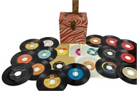 Vinyl 45 record case.  Dividers.  Assorted