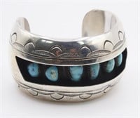 A Contemporary Southwest Bangle w/turquoise,