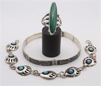 3pc Southwest & Mexican Silver Jewelry