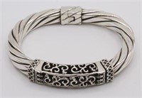 A Silpada Hinged Cable & Filigree Twist Sterling