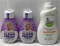 3 Bottles of Attitude/Mr Clean Surface Cleaner