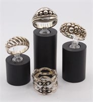 4 Modern Sterling Rings, A but one marked .925 or