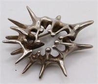 A Brutalist Silver Pin attributed to Clifford