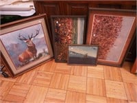 Four framed prints: two of Custer's Last