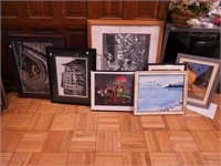 Group of framed pieces including three N.Y.