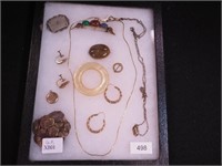 Group of goldfilled jewelry including pin